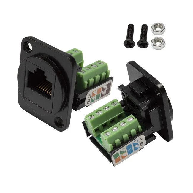 D-típusú RJ45 panelre szerelhető sorkapocs adapter Keystone csatlakozó