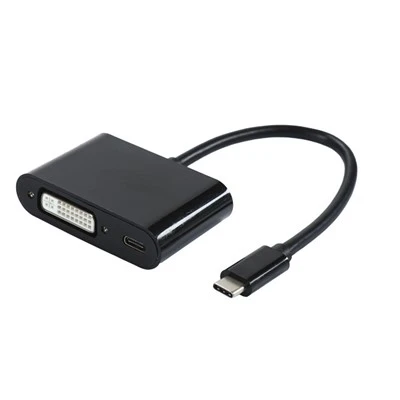 USB Type-C – DVI-I adapter tápellátással