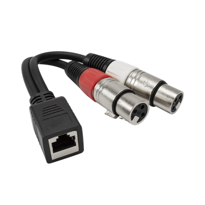 Alumínium RJ45 aljzatú dupla XLR aljzatú kábel