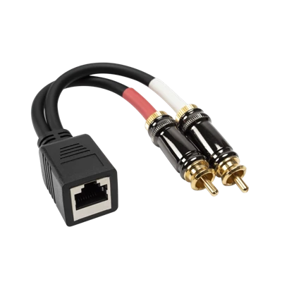 Kettős 3,5 mm-es sztereó dugó RJ45 anya audiokábel