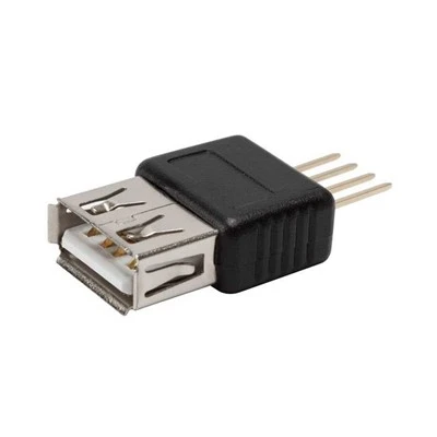 USB A aljzat az egyenes 4 tűs PCB csatlakozóhoz
